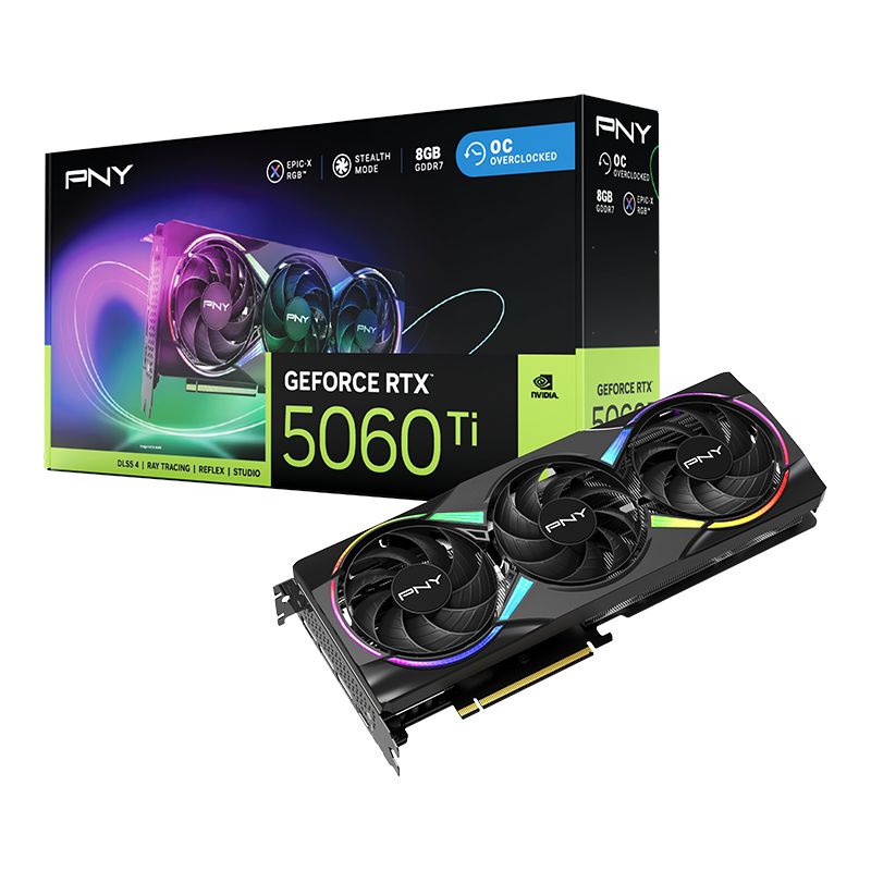 Videókártya PNY GeForce RTX5060 TI 8GB DDR7 ARGB OC