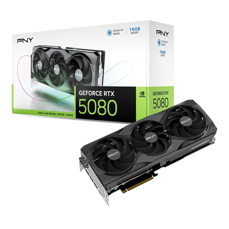 Videókártya PNY GeForce RTX5080 16GB DDR7 Triple Fan