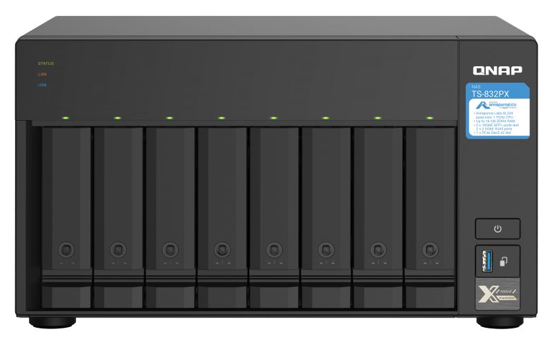 Hálózati tárolóegység (NAS) QNAP NAS TS-832PX-4G (4GB) (8xHDD)