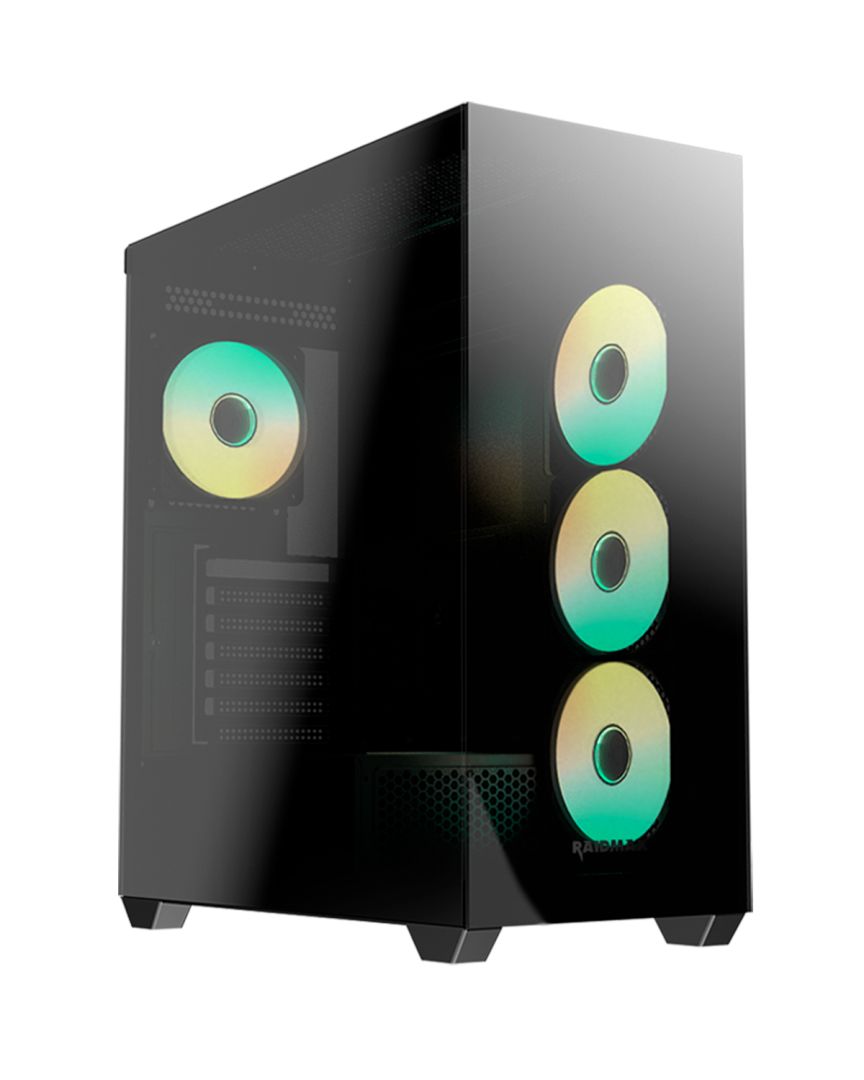 Ház RaidMax i800 Chrome Tempered Glass Black