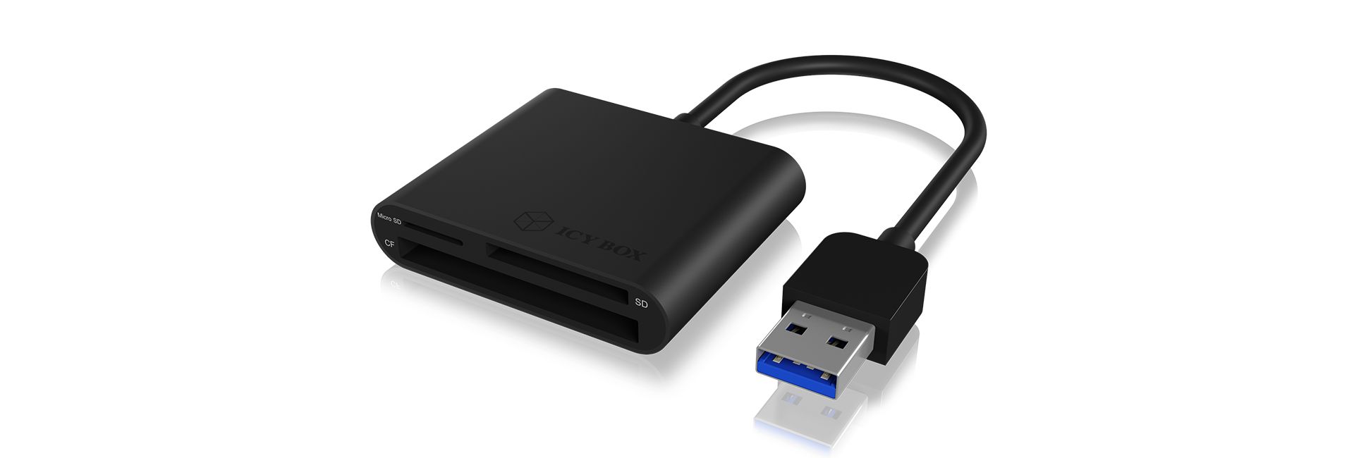 Kártyaolvasó Raidsonic IcyBox IB-CR301-U3 USB3.0 External Card Reader Black