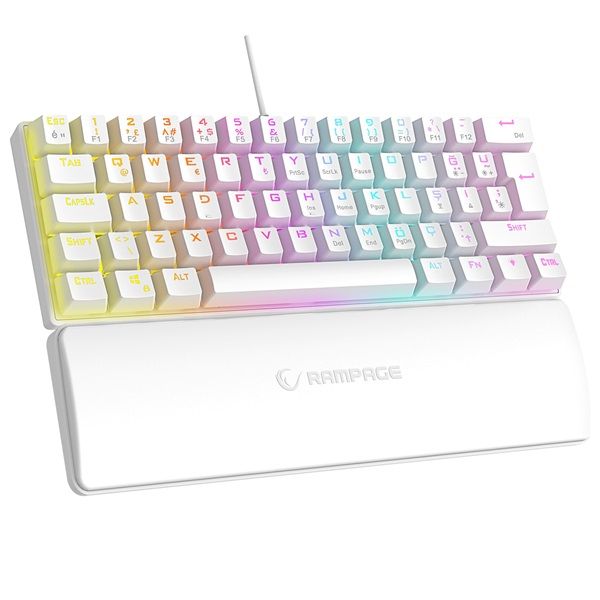 Billentyűzet Rampage PLOWER K60 Mechanikus Gaming keyboard White US
