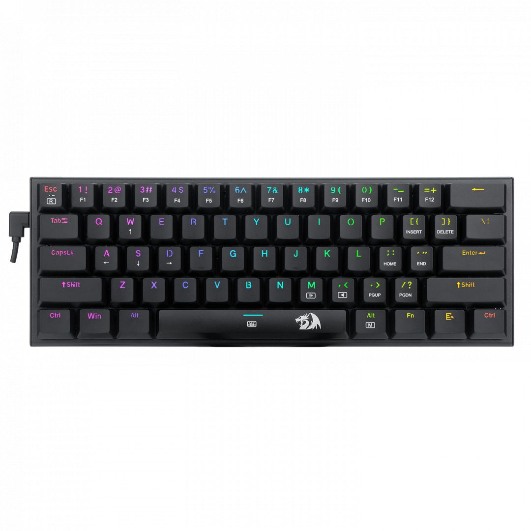 Billentyűzet Redragon Anivia, wired mechanical keyboard,RGB, blue switch Black HU
