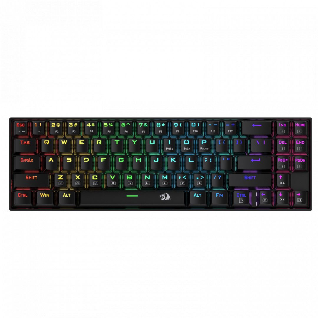 Billentyűzet Redragon Deimos, Wired  Wireless Mechanical keyboard, RGB, brown switch Black HU