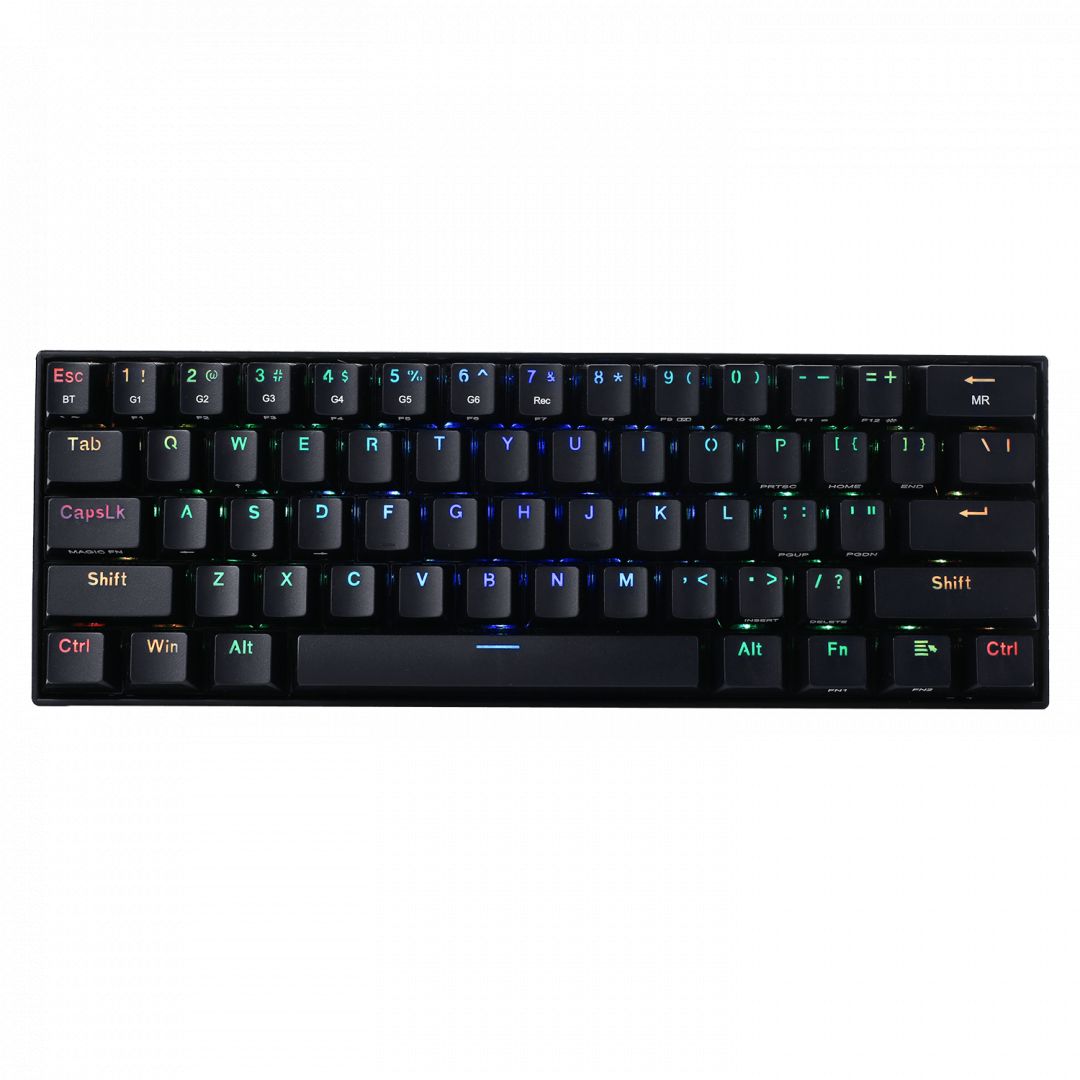 Billentyűzet Redragon Draconic Compact RGB Wireless Brown Mechanical Tenkeyless Designed Bluetooth Gaming Keyboard Black HU