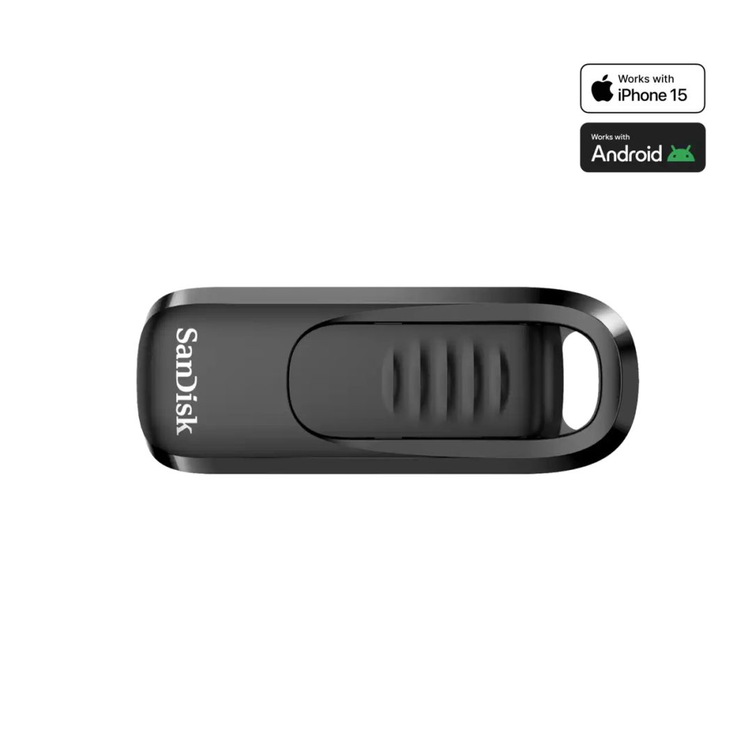USB Flash RAM Sandisk 128GB Ultra Slider USB3.2 Black