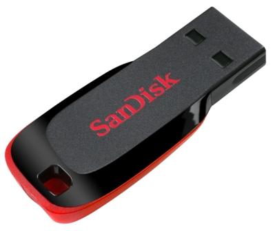 USB Flash RAM Sandisk 64GB Cruzer Blade USB 2.0 Black/Red