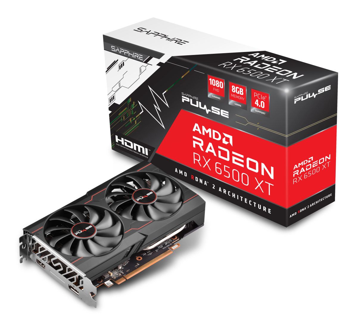 Videókártya Sapphire Radeon RX6500 XT 8GB DDR6 Pulse Gaming OC