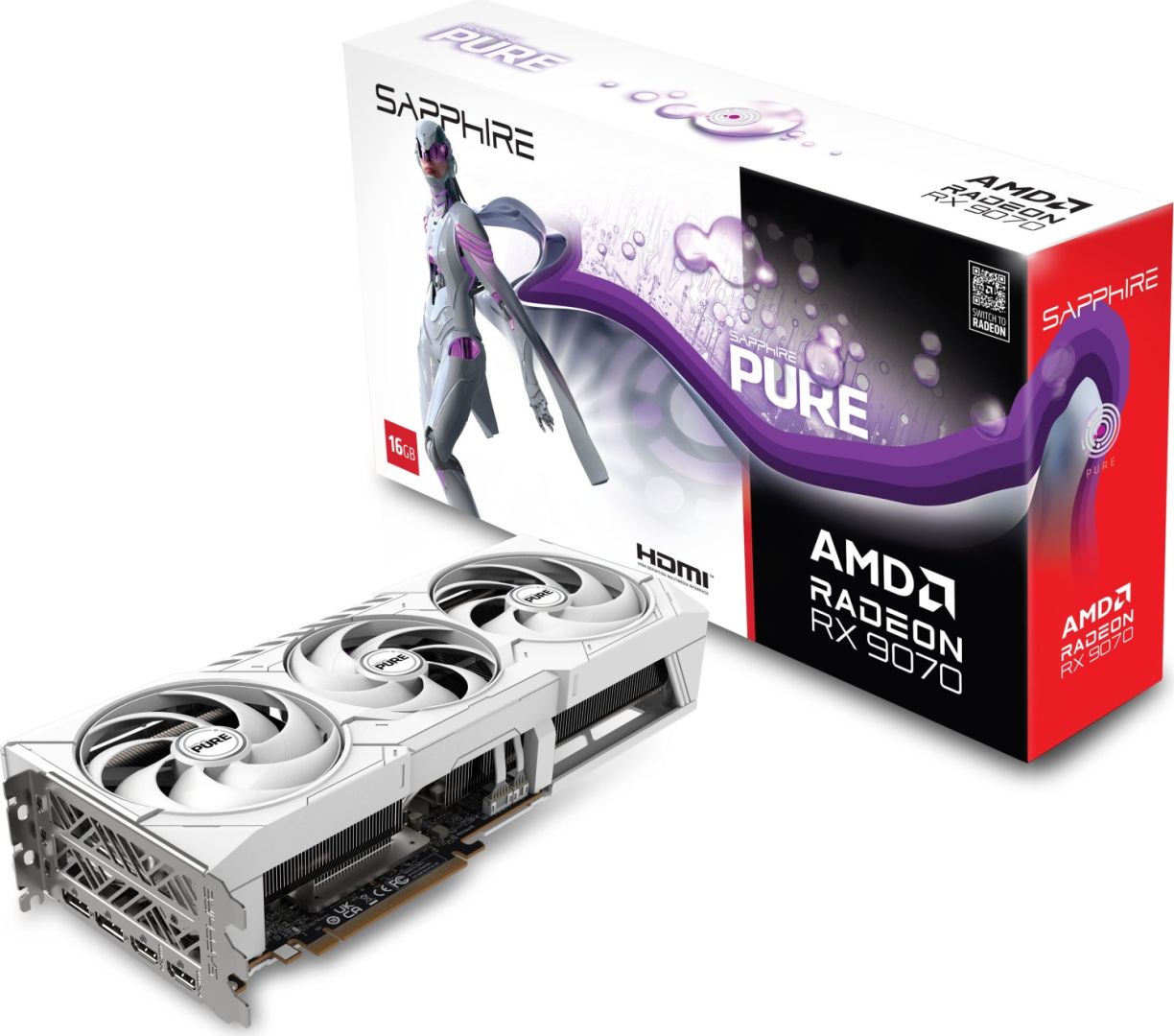 Videókártya Sapphire Radeon RX9070 16GB DDR6 Pure Gaming OC