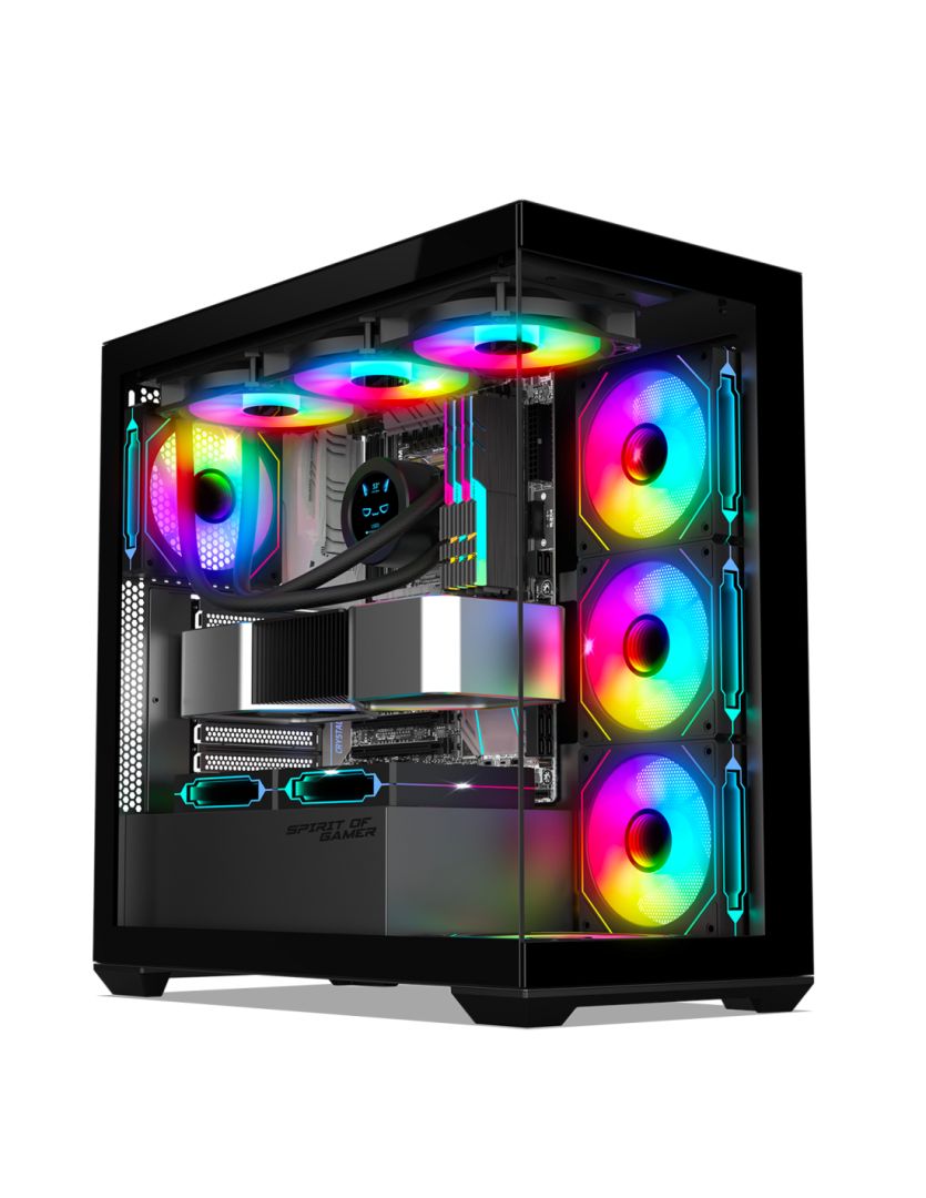 Ház Spirit Of Gamer Spark RGB Tempered Glass Dark