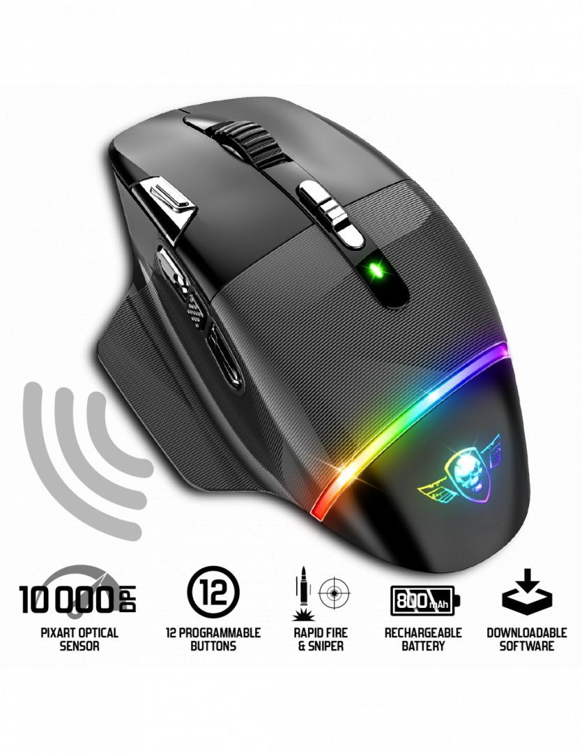 Egér Spirit Of Gamer Xpert M800 Wireless Gaming Mouse Black