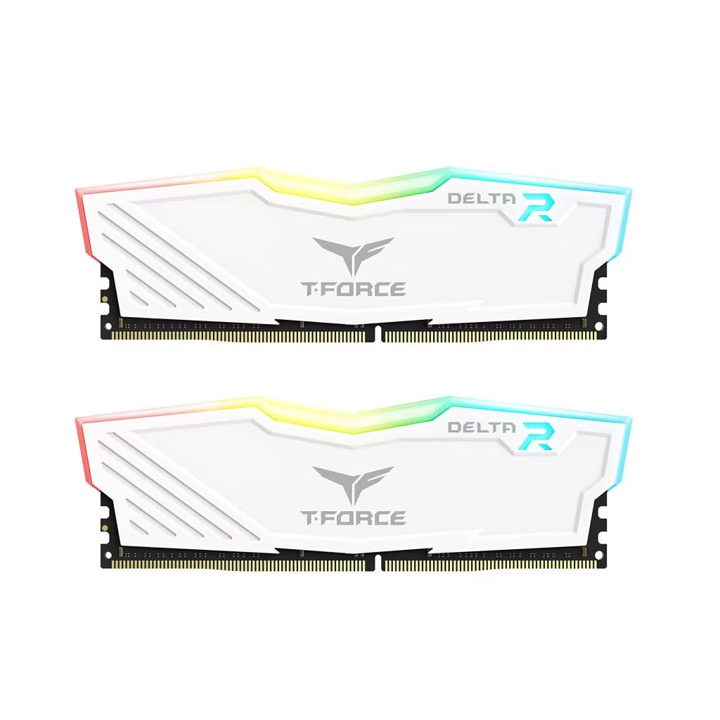 Memória TeamGroup 16GB DDR4 3600MHz Kit(2x8GB) T-Force Delta RGB White