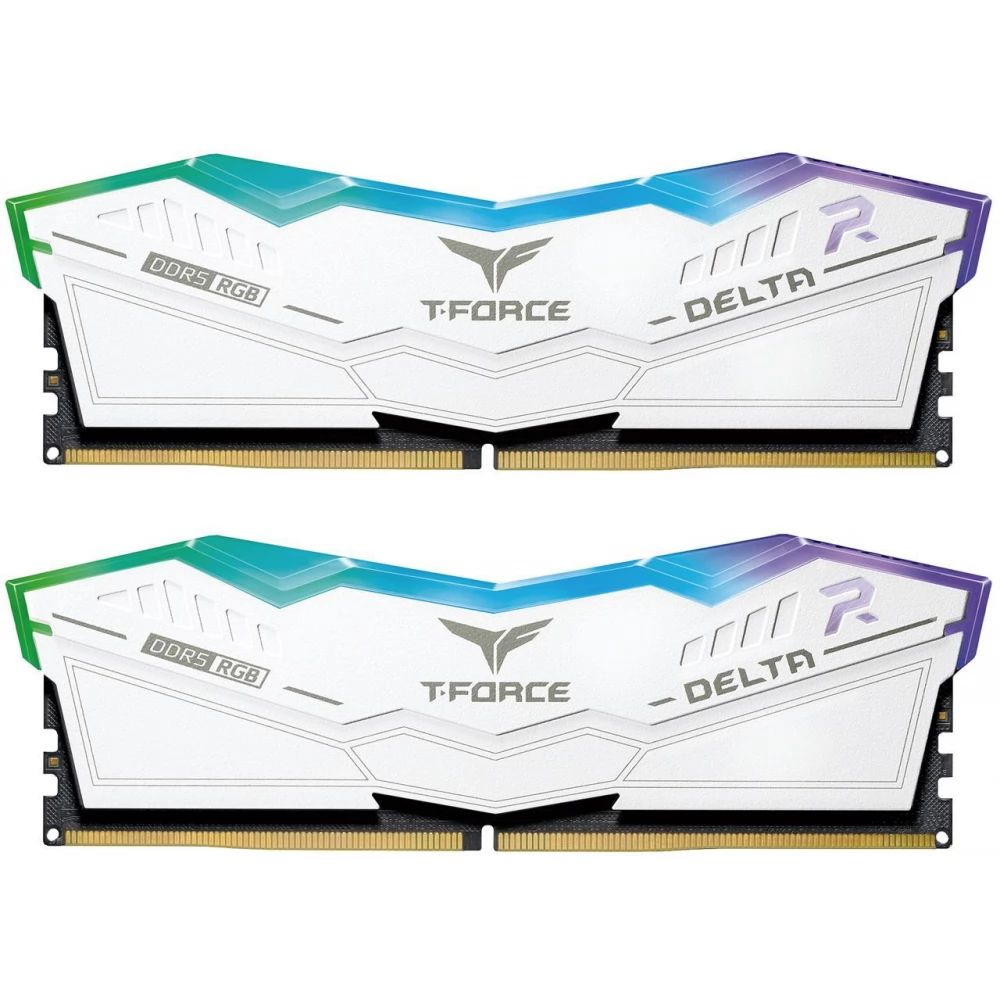Memória TeamGroup 32GB DDR5 6000MHz Kit(2x16GB) T-Force Delta RGB White