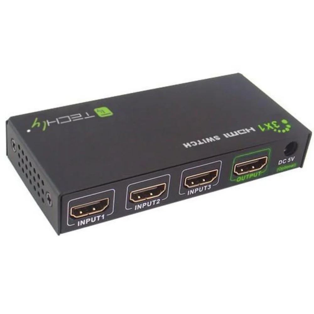 Switch TECHLY  Switch HDMI 3 IN 1 OUT with Remote Control