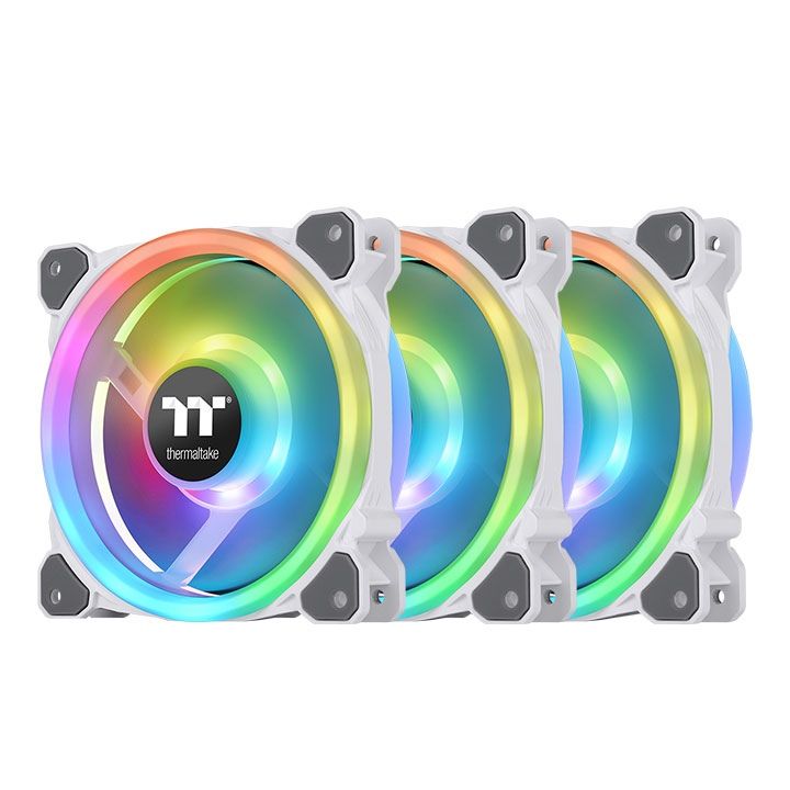 Ventilátorok, Hűtők, Előlapi panelek Thermaltake Riing Trio 12 RGB Radiator Fan White TT Premium Edition (3-Fan Pack)
