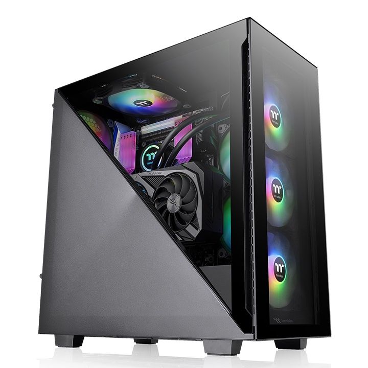 Ház Thermaltake Divider 300 TG ARGB Tempered Glass Black