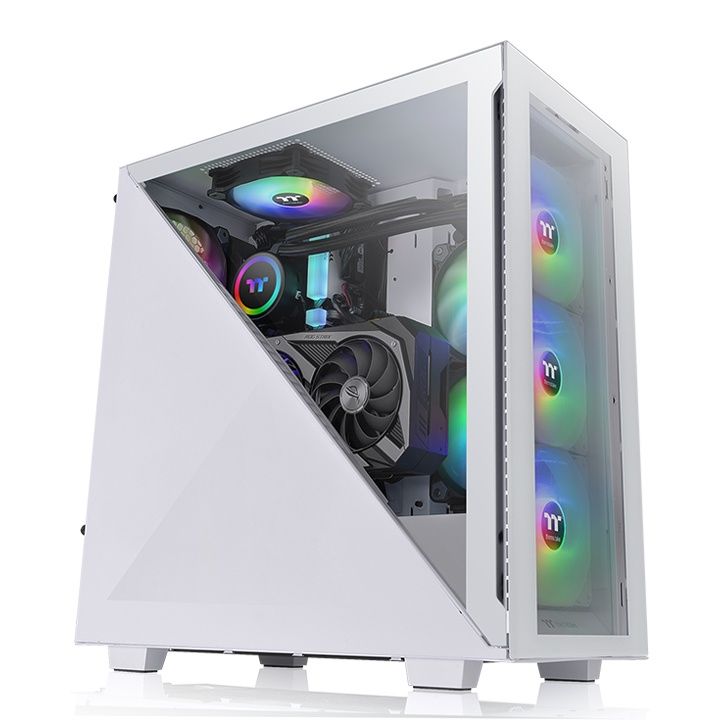 Ház Thermaltake Divider 300 TG Snow ARGB Tempered Glass White
