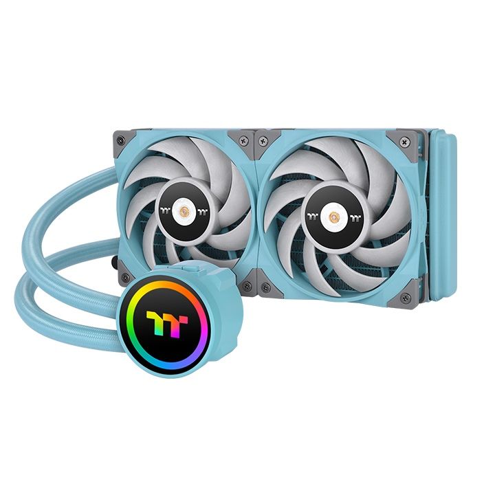 Ventilátorok, Hűtők, Előlapi panelek Thermaltake TOUGHLIQUID 240 ARGB Sync Turquoise All-In-One Liquid Cooler