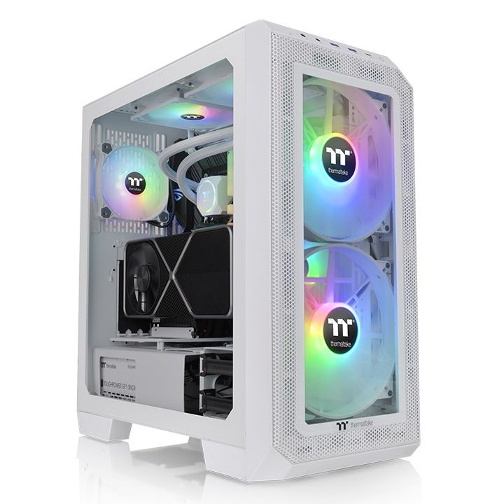 Ház Thermaltake View 300 MX Snow Mid Tower Chassis ARGB Tempered Glass White