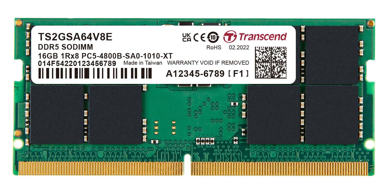 Memória (notebook) Transcend 16GB DDR5 4800MHz SODIMM