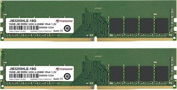 Memória Transcend 32GB DDR4 3200MHz Kit(2x16GB) JetRam Memória Transcend 32GB DDR4 3200MHz Kit(2x16GB) JetRam