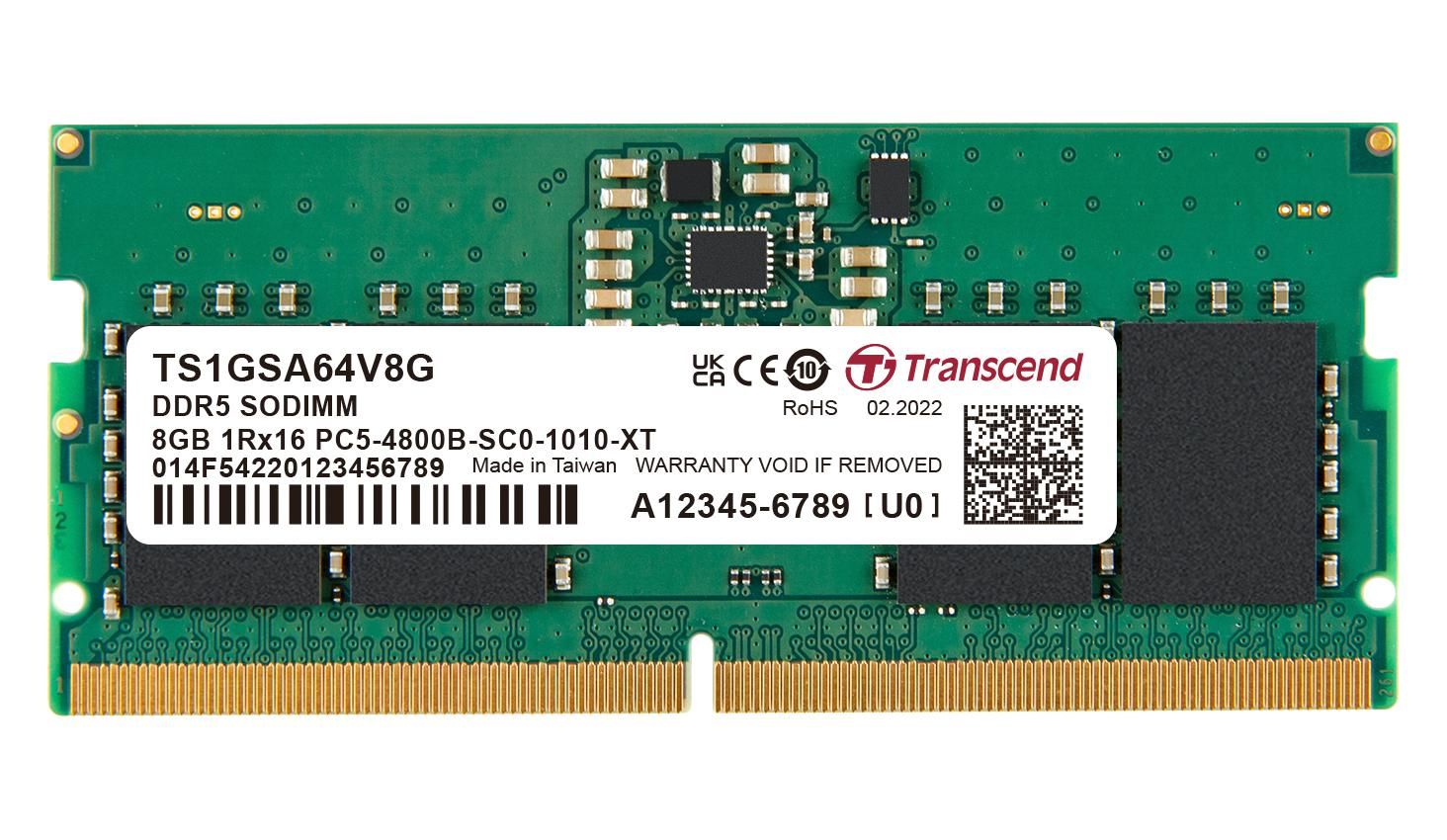 Memória (notebook) Transcend 8GB DDR5 4800MHz SODIMM