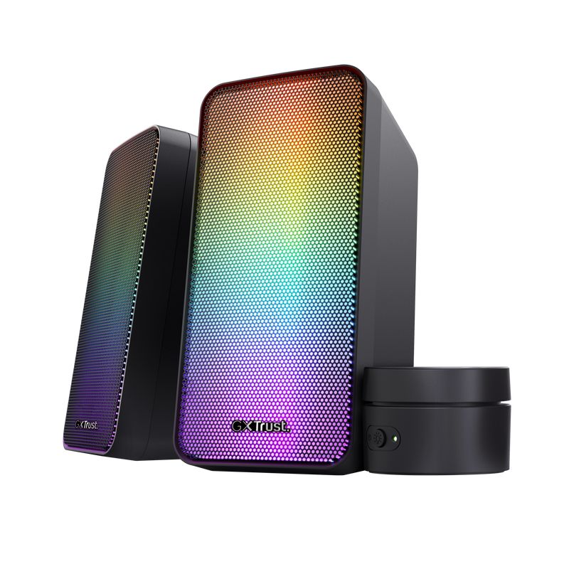 Hangszóró Trust GXT 611 WEZZ ILLUMINATED 2.0 RGB SPEAKER SET Black Hangszóró Trust GXT 611 WEZZ ILLUMINATED 2.0 RGB SPEAKER SET Black