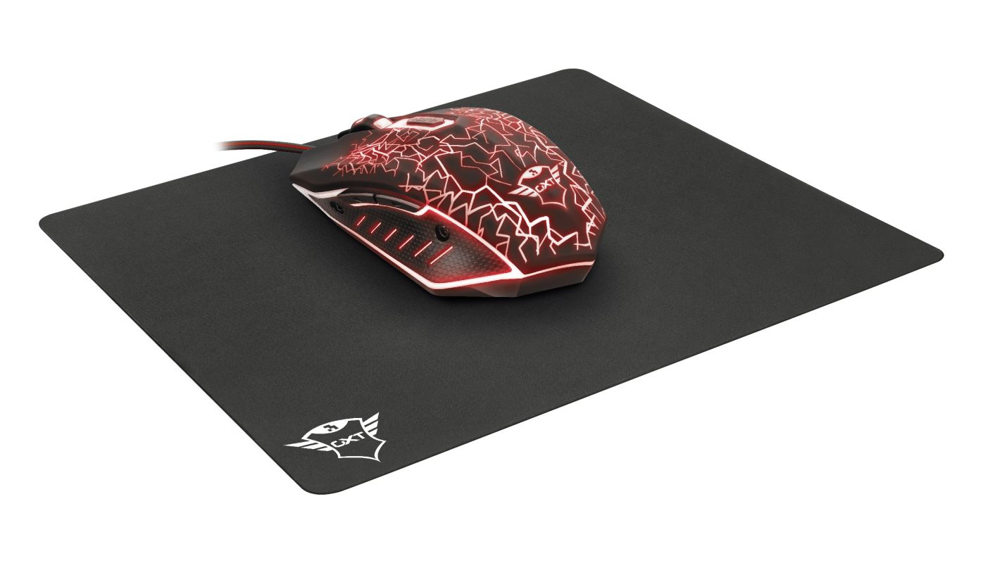 Egér Trust GXT 783 Izza Gaming Mouse + Mouse Pad Black