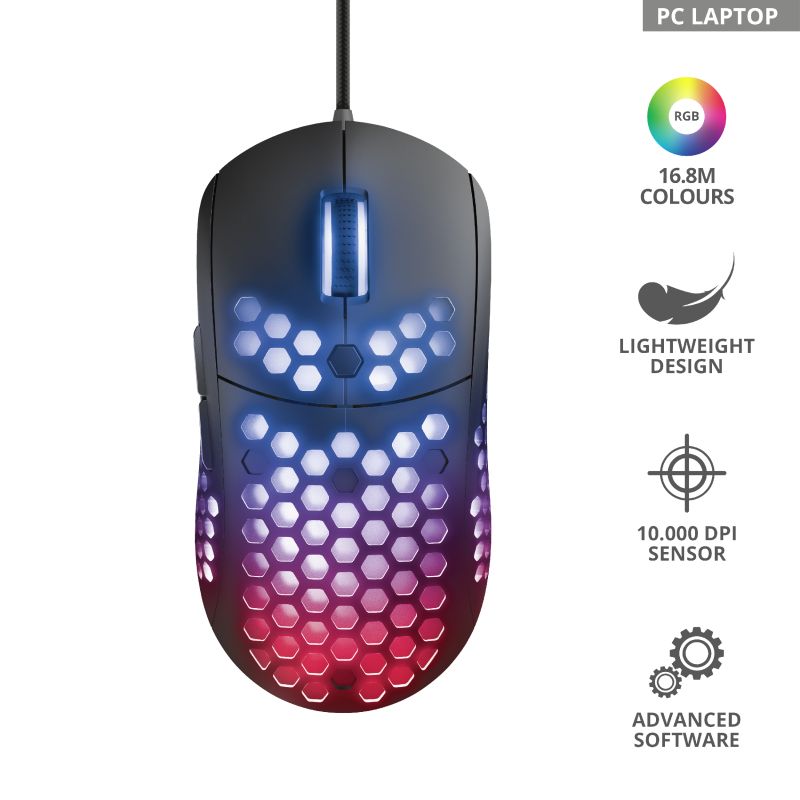 Egér Trust GXT 960 Graphin Ultra-lightweight Gaming mouse Black