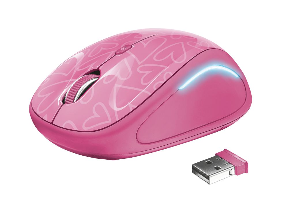 Egér Trust Yvi FX Wireless Mouse Pink
