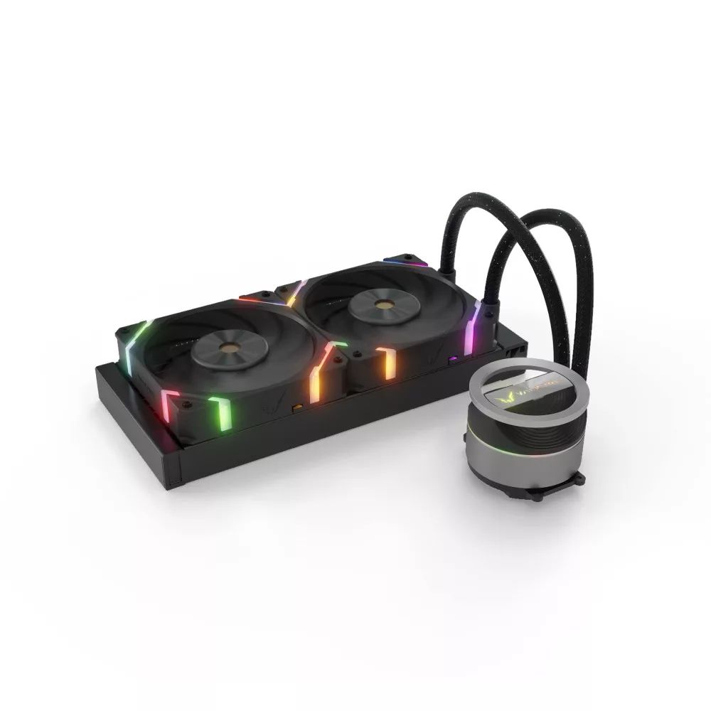 Ventilátorok, Hűtők, Előlapi panelek Valkyrie Dragonfang 240 ARGB AiO CPU Liquid Cooler Black