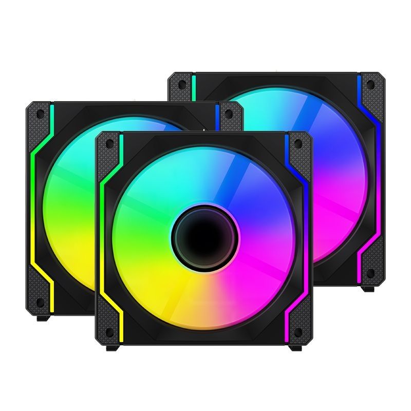 Ventilátorok, Hűtők, Előlapi panelek Ventaris VGCF120-3F Tempest RGB Fan 3-pack Black