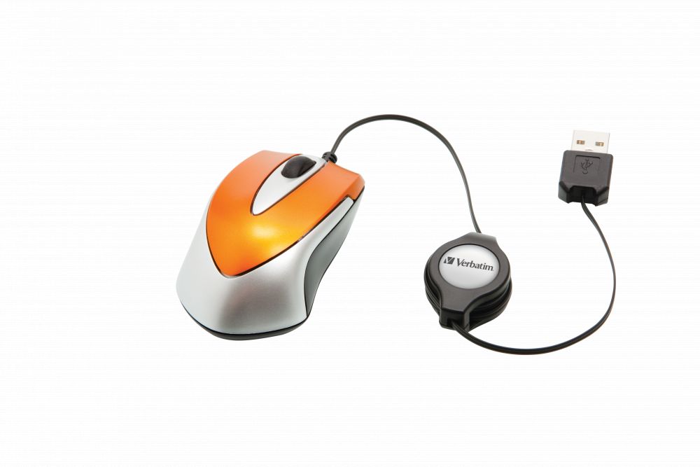 Egér Verbatim Go Mini Optical Travel Mouse Volcanic Orange