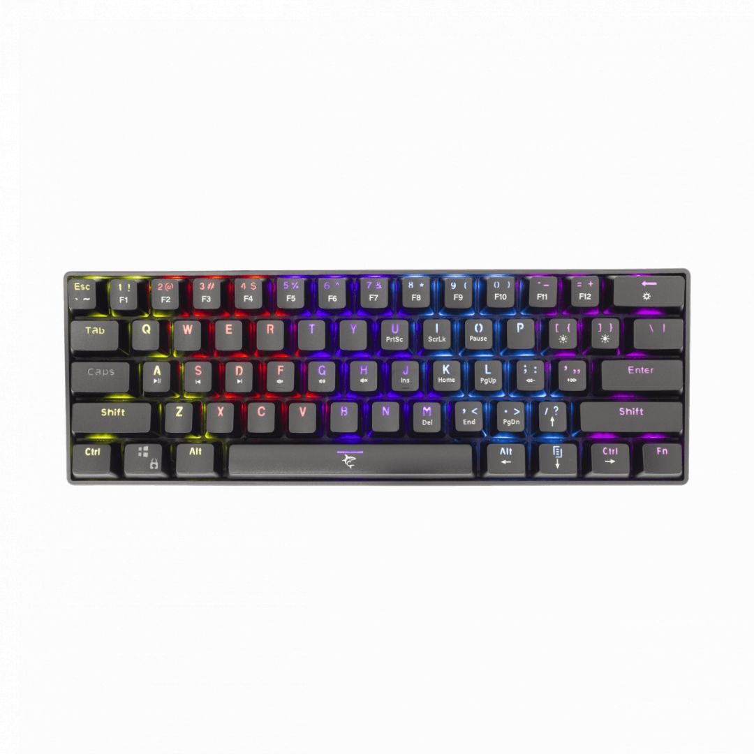 Billentyűzet White Shark GK-2022B Shinobi Blue Switches Mechanical 60% Gaming Keyboard Black US