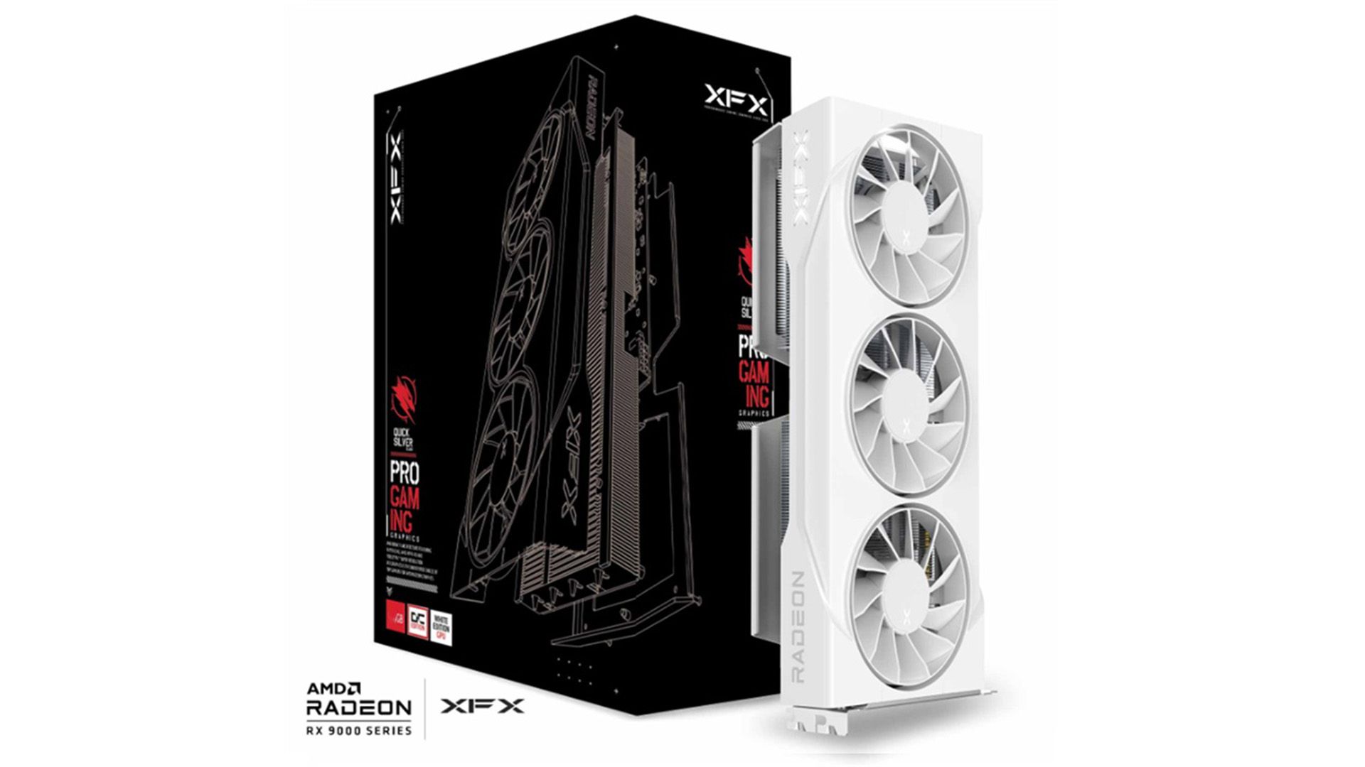 Videókártya XFX RX9060 XT OC 16GB DDR6 Swift Triple Fan Gaming Edition White