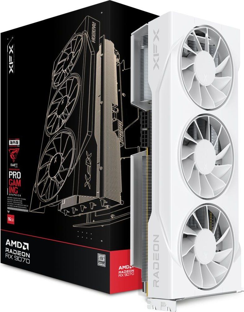 Videókártya XFX RX9070 16GB DDR6 Swift Triple Fan Gaming Edition White OC