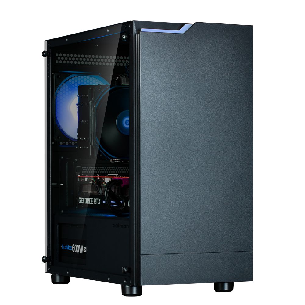 Ház Zalman T4 Plus RGB Tempered Glass Black