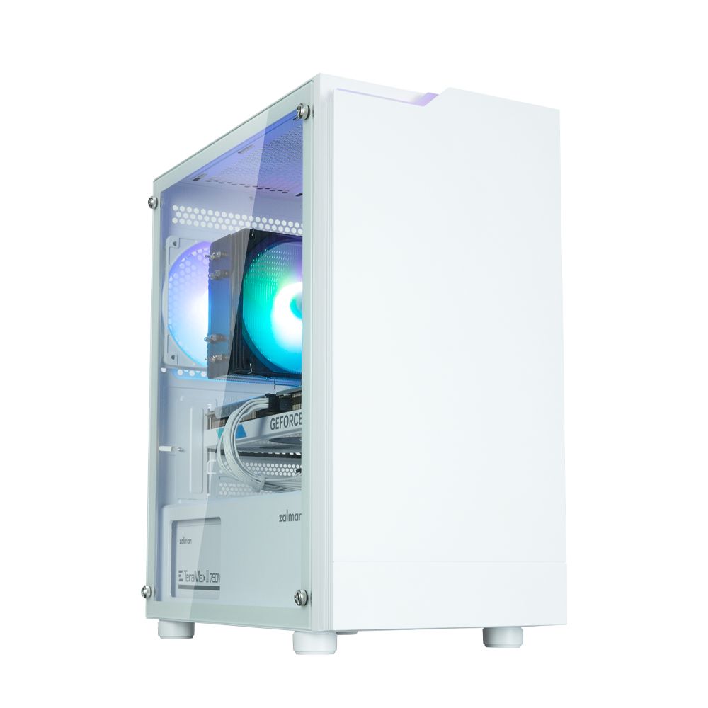 Ház Zalman T4 Plus RGB Tempered Glass White