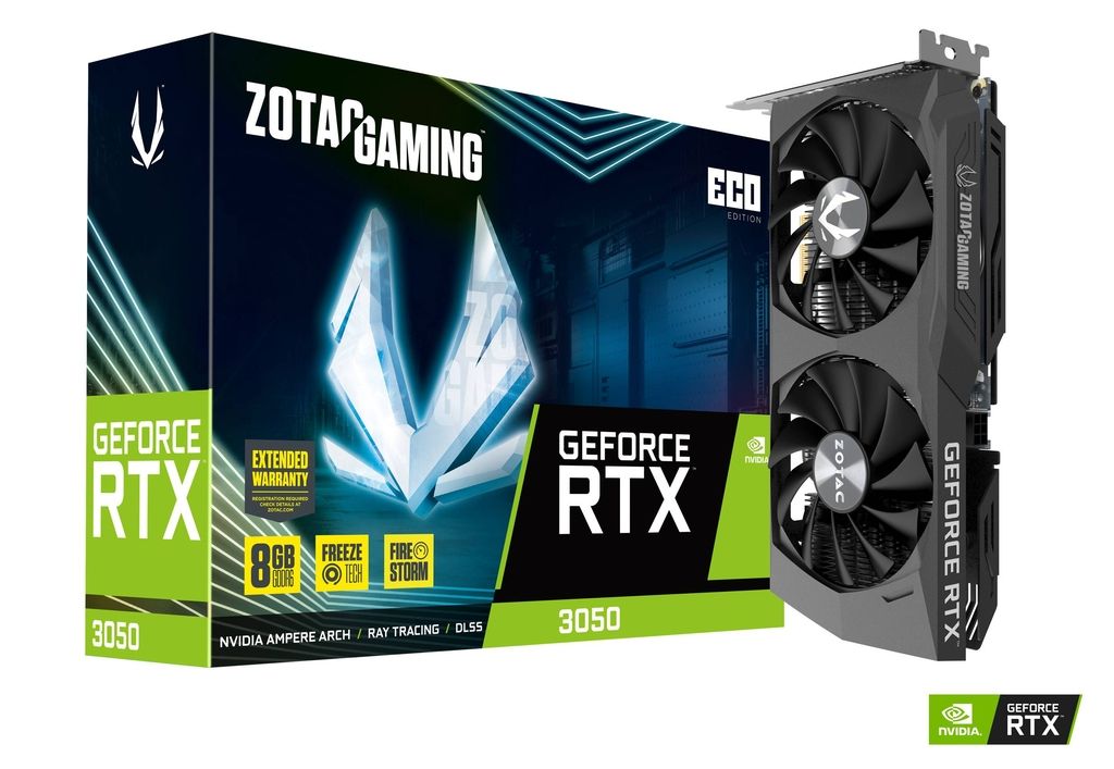 Videókártya Zotac GeForce RTX3050 8GB DDR6 ECO