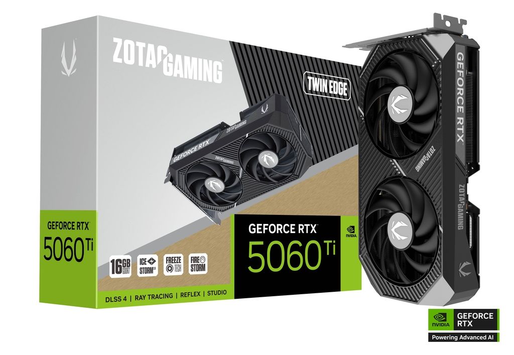 Videókártya Zotac GeForce RTX5060 Ti 16GB DDR7 Twin Edge