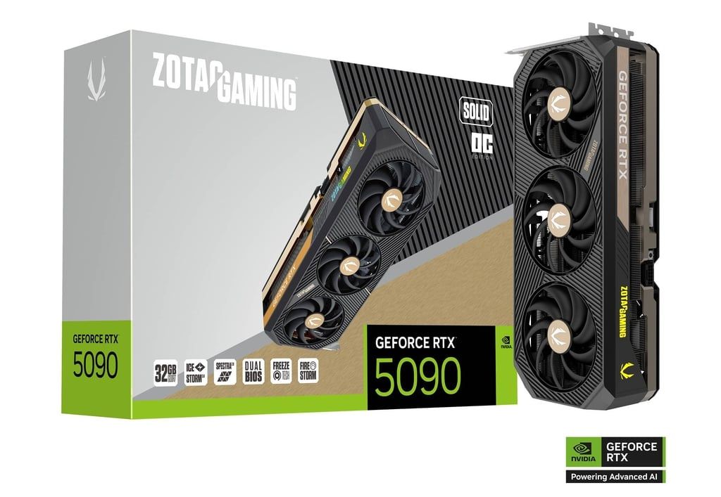 Videókártya Zotac GeForce RTX5090 32GB DDR7 Solid OC