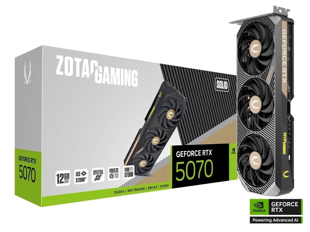 Videókártya Zotac GeForce RTX5070 12GB GDDR7 Gaming Solid