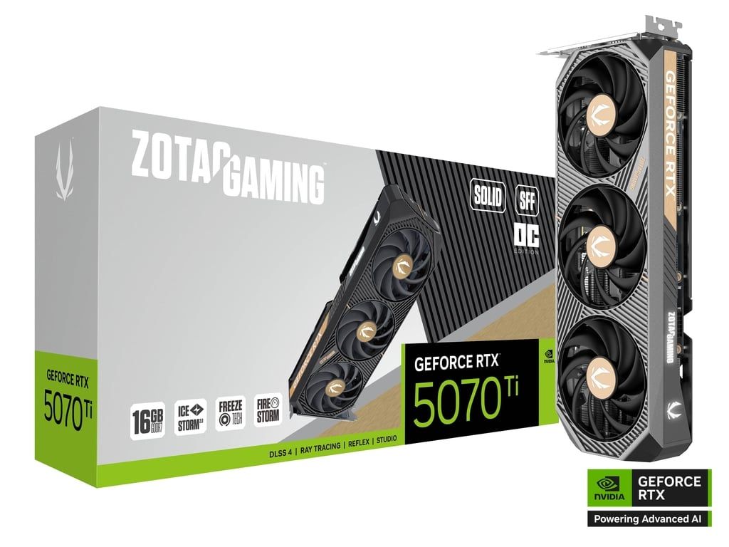 Videókártya Zotac GeForce RTX5070 TI 16GB DDR7 Solid SFF OC