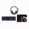 Billentyűzet White Shark Comanche 3 4in1 Keyboard+Headset+Mouse+Mousepad Black HU