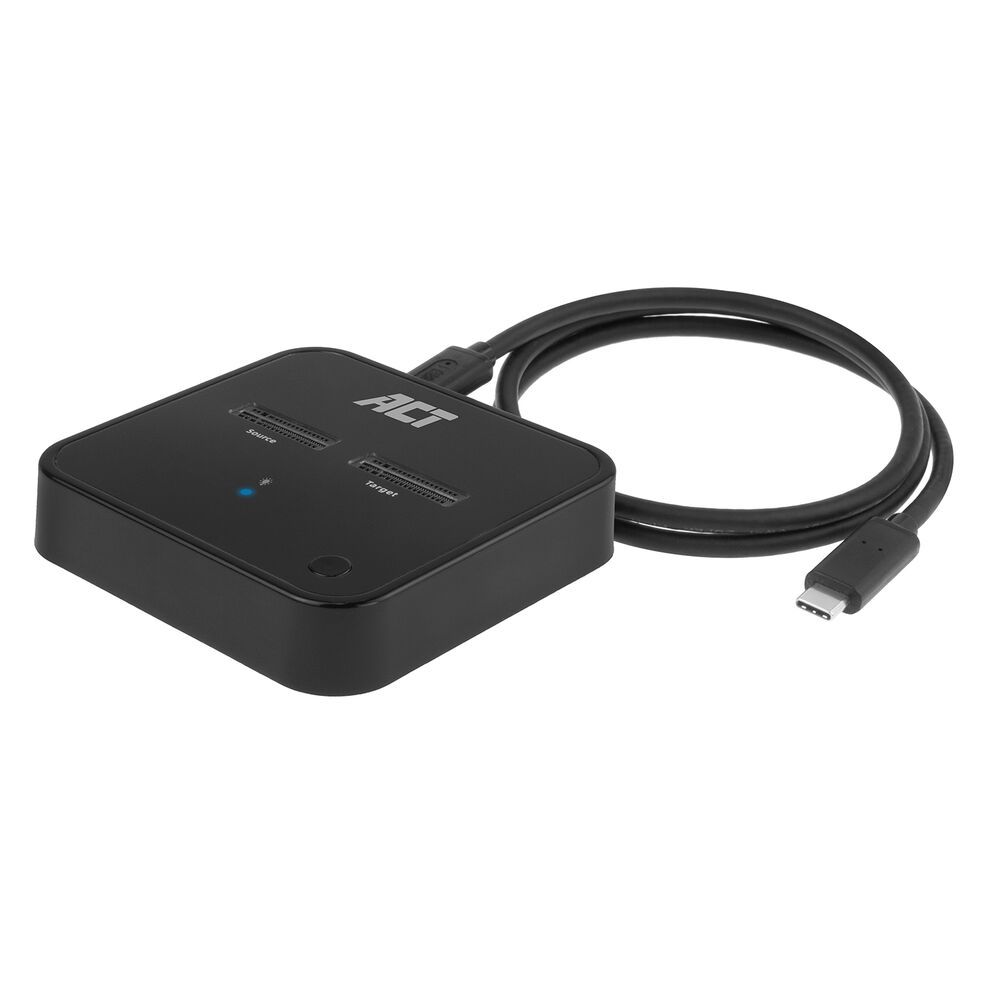 Mobilrack / Beépítő keret ACT AC1502 M.2 NVMe/PCIe dual SSD Docking Clone Station USB-C 3.2 Gen2 Black Mobilrack / Beépítő keret ACT AC1502 M.2 NVMe/PCIe dual SSD Docking Clone Station USB-C 3.2 Gen2 Black