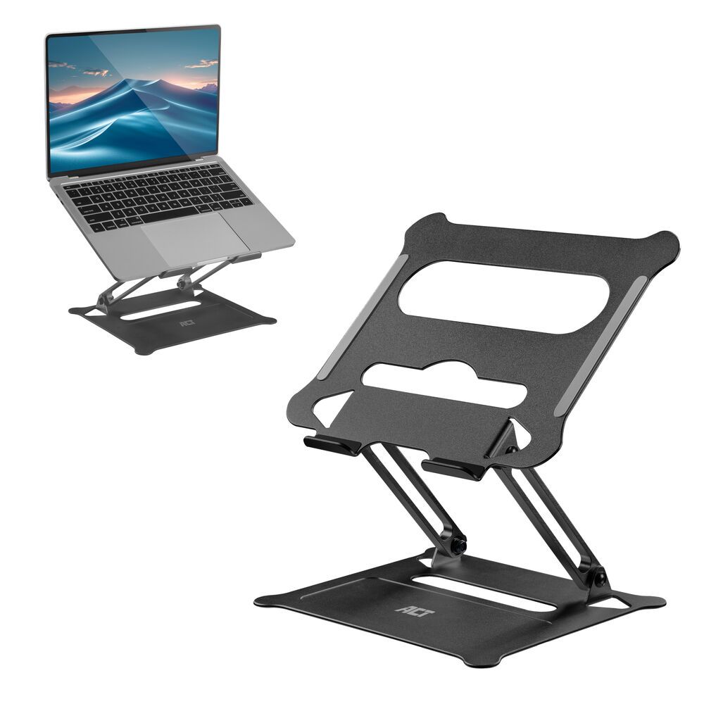 Notebook kiegészítő ACT AC8140 Foldable Laptop Stand Aluminium with stepless height adjustment