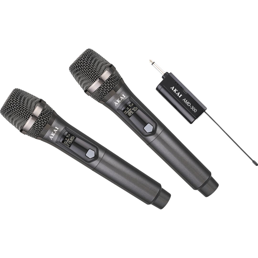 Akai AMD-300 Wireless Microphone Kit Black Akai AMD-300 Wireless Microphone Kit Black