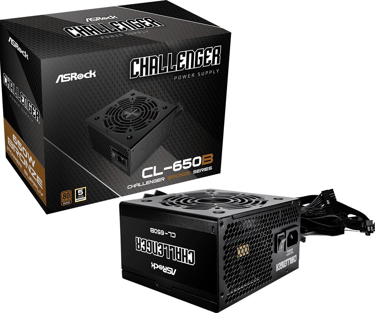 Tápegység ASRock 650W 80+ Bronze Challenger CL-650B