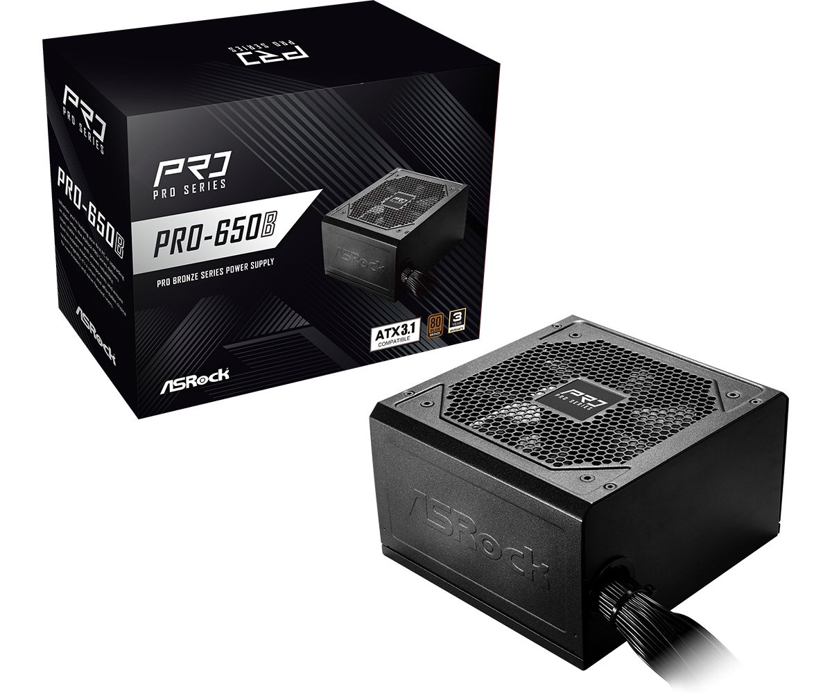 Tápegység ASRock 650W 80+ Bronze PRO-650B Tápegység ASRock 650W 80+ Bronze PRO-650B