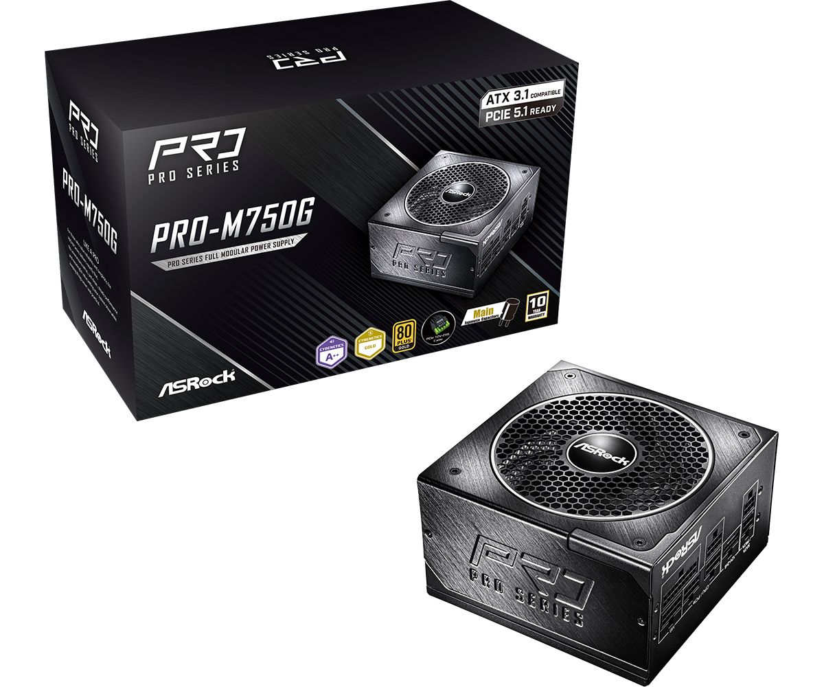 Tápegység ASRock 750W 80+ Gold Pro Series PRO-M750G